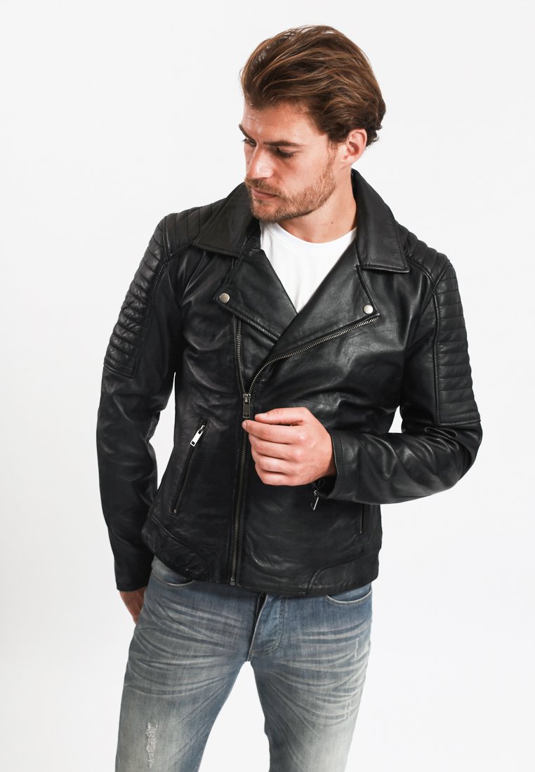 Lee Cooper Leren jas zwart