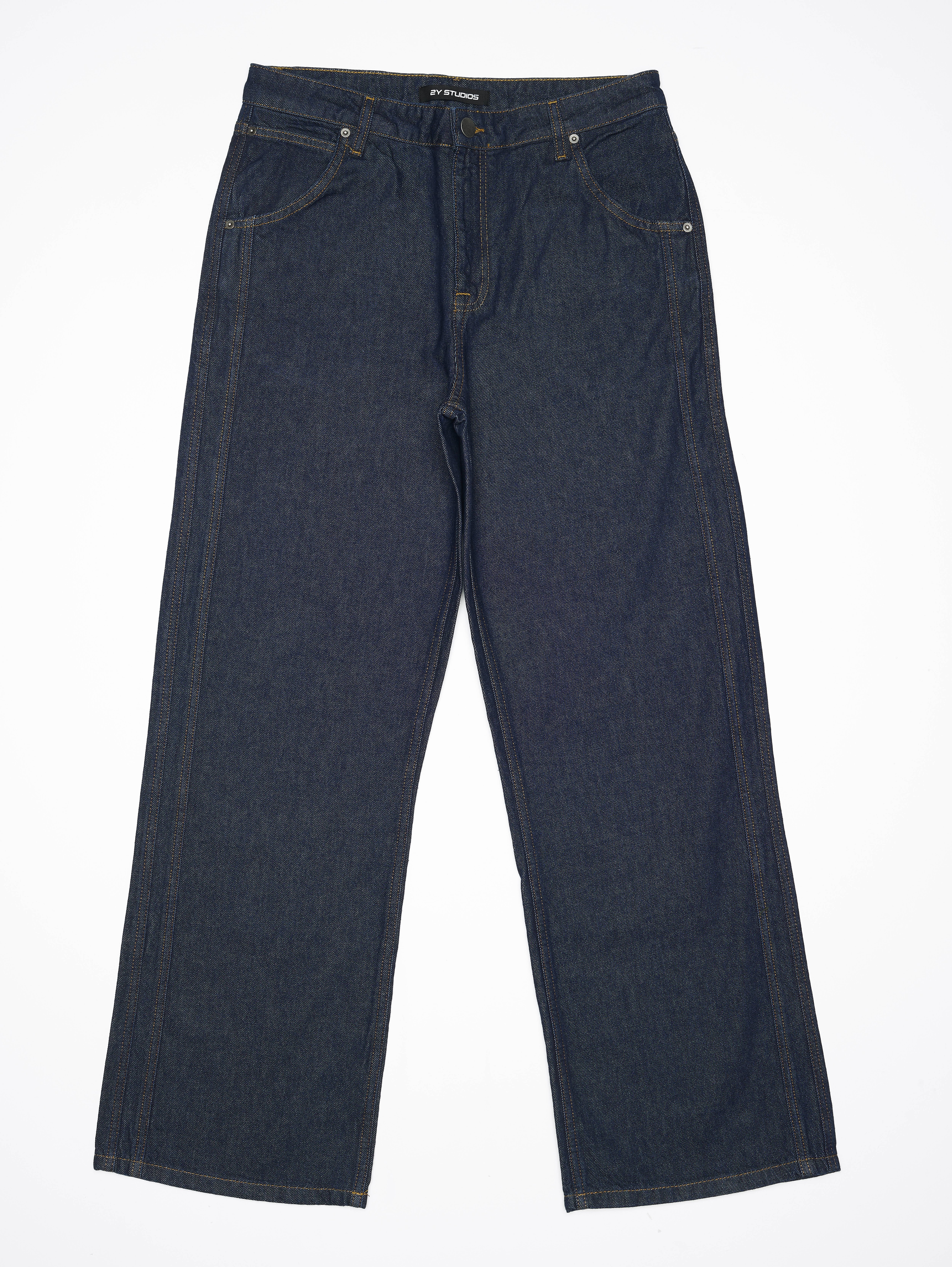 【MODERNIF】Dos Raw Wide Denim Pants 2Y Studios DARA WIDE HEM BAGGY - Baggy Jeans - raw blue