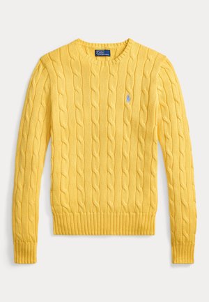 Polo Ralph Lauren, CABLE-KNIT COTTON CREWNECK SWEATER - Pulóver - beach yellow