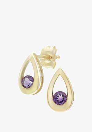 DIAMANT L'ÉTERNEL, AMETHYST TEAR DROP - Øreringe - yellow gold-coloured