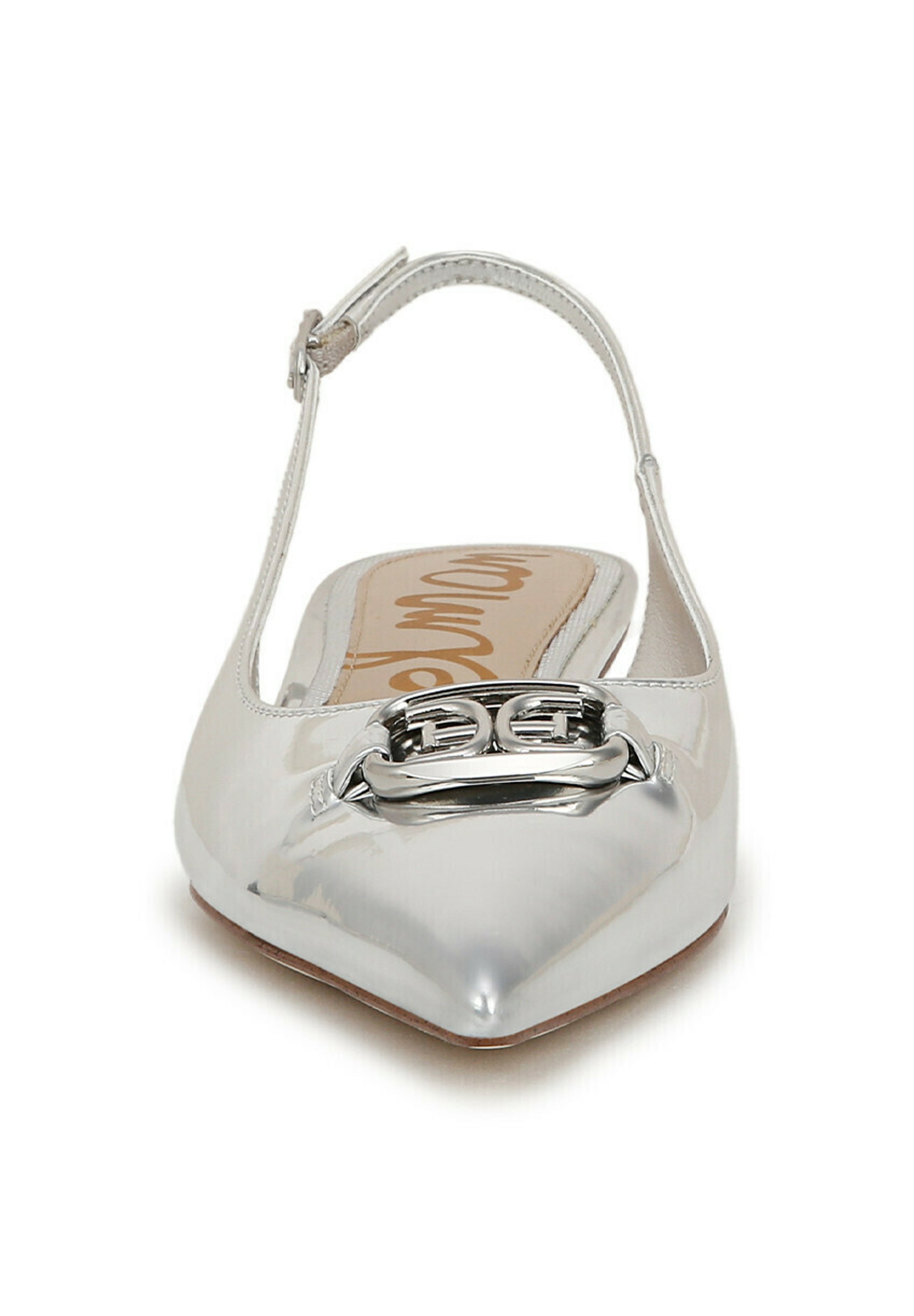 Sam Edelman Mali Scarpe Décolleté Donna Con Tacco 7,6 Cm, Chiusura A Strappo, Emblema Floreale, Colore Beige