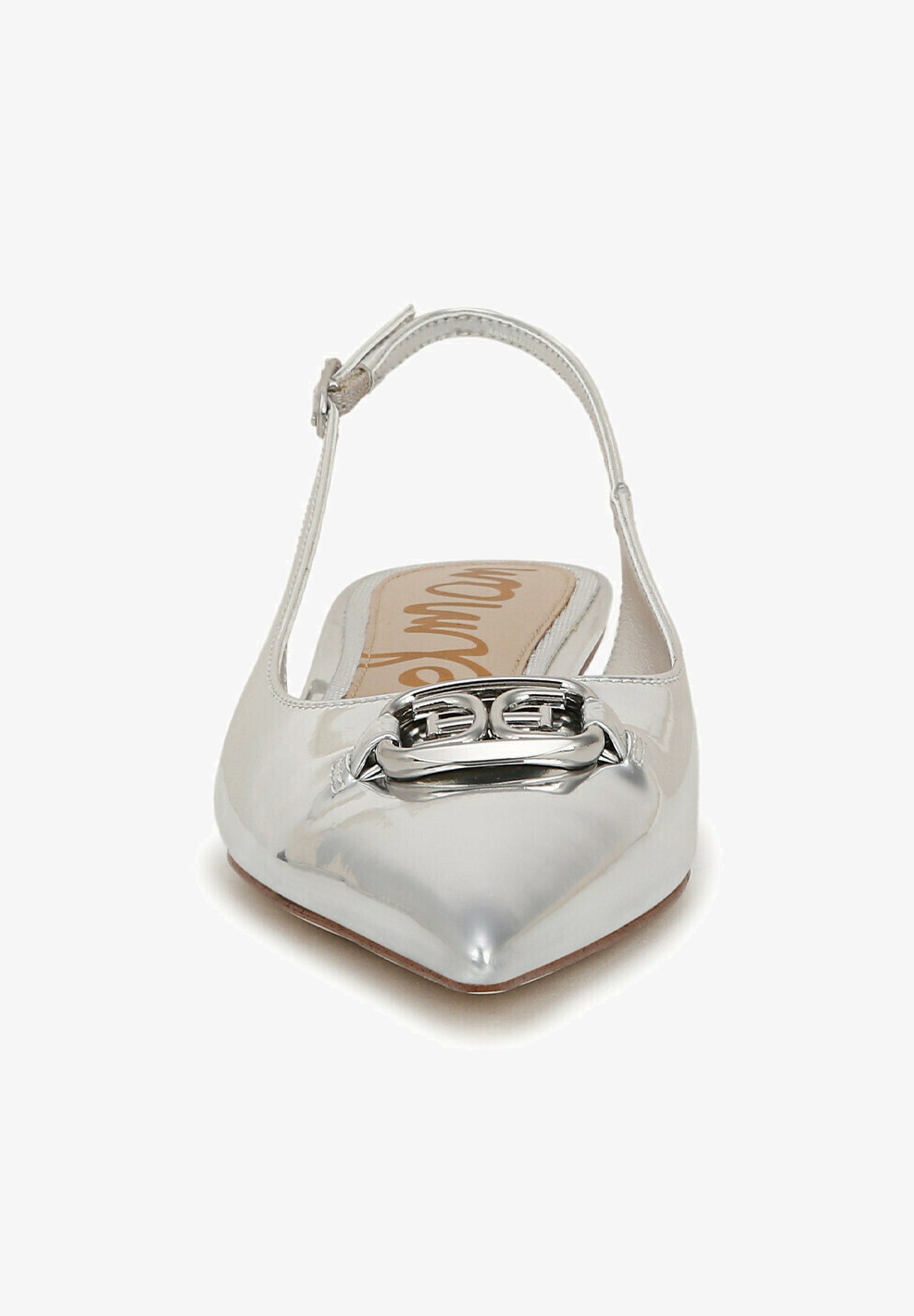 Sam Edelman Mali Scarpe Décolleté Donna Con Tacco 7,6 Cm, Chiusura A Strappo, Emblema Floreale, Colore Beige