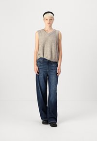 American Eagle SUPER HIGH RISE BAGGY WIDE LEG - Traperice opuštenog kroja - dark clouds