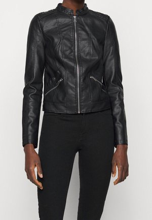Imitatieleren jas - black