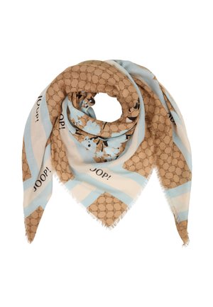 ADALIA - Sjaal - camel hellblau gemustert