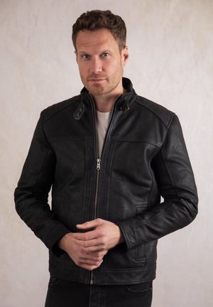 WILTON - Leather jacket - black