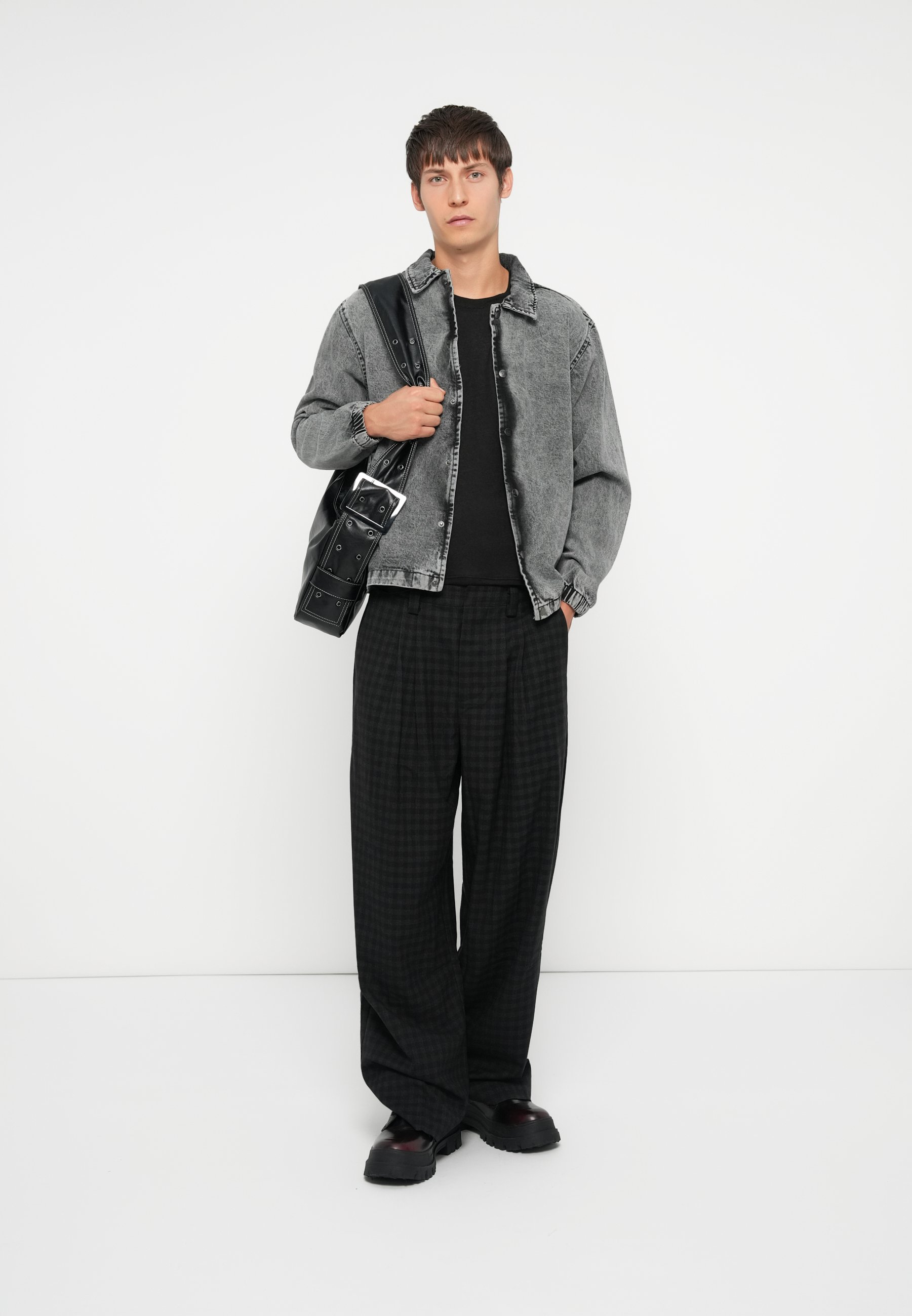 Jaded London GINGHAM GOLIATH PANT - Trousers - black - Zalando.co.uk