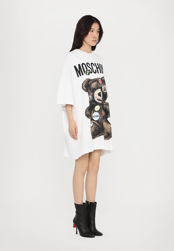 TEDDY - Jersey dress - fantasia bianco2