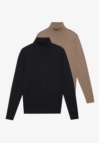2 PACK - Strikkegenser - black/mottled brown