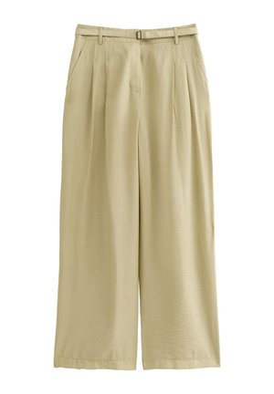 New Look WIDE LEG PLEATED - Pantaloni - olive