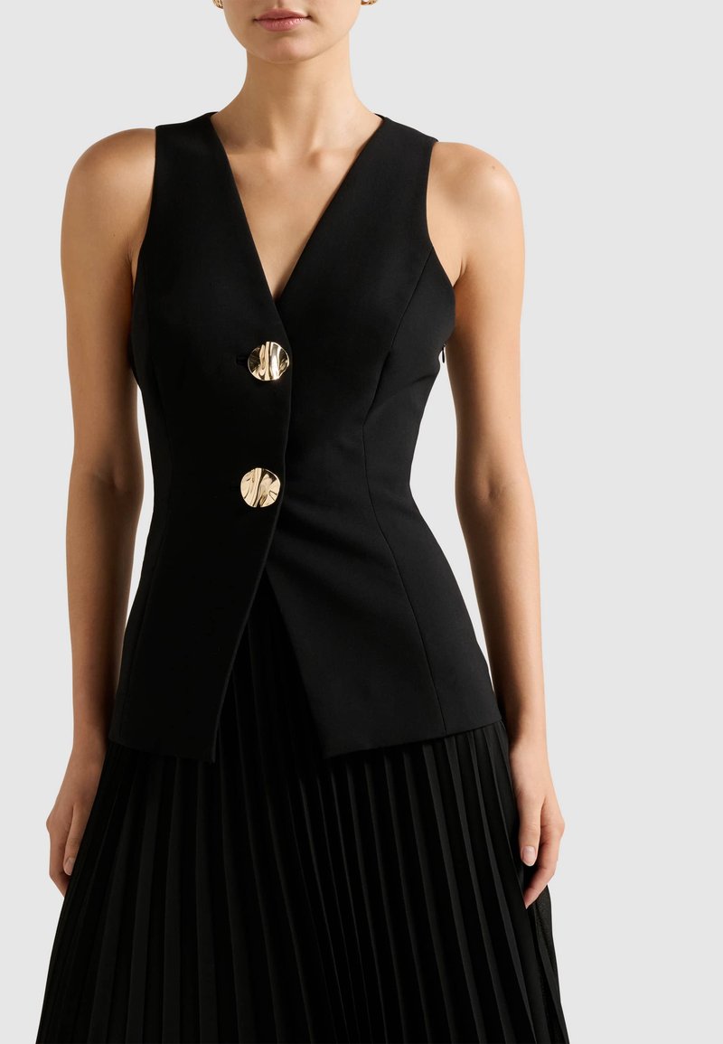 strapless open back dress Sheath-Column Sweep-Brush Train Polyester Spandex Dress COCOMELODY CS0677, 7 Days / Black / M main image 1