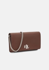 Lauren Ralph Lauren PEBBLED CROSSBODY TURN-LOCK TECH CASE - Skulderveske - dark mahogany