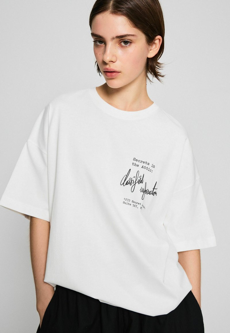 Bershka T-shirt con stampa white/bianco Zalando