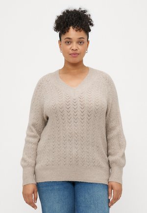 CARLUCILLA GLITTER V NECK  - Strikkegenser - string