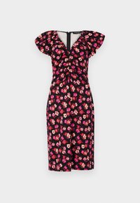FALL POPPIES RUCHED PONTE DRESS - Cocktailkjole - black