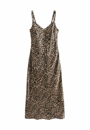 CAMI MIDI SLIP TALL - REGULAR FIT - Vardagsklänning - brown leopard print