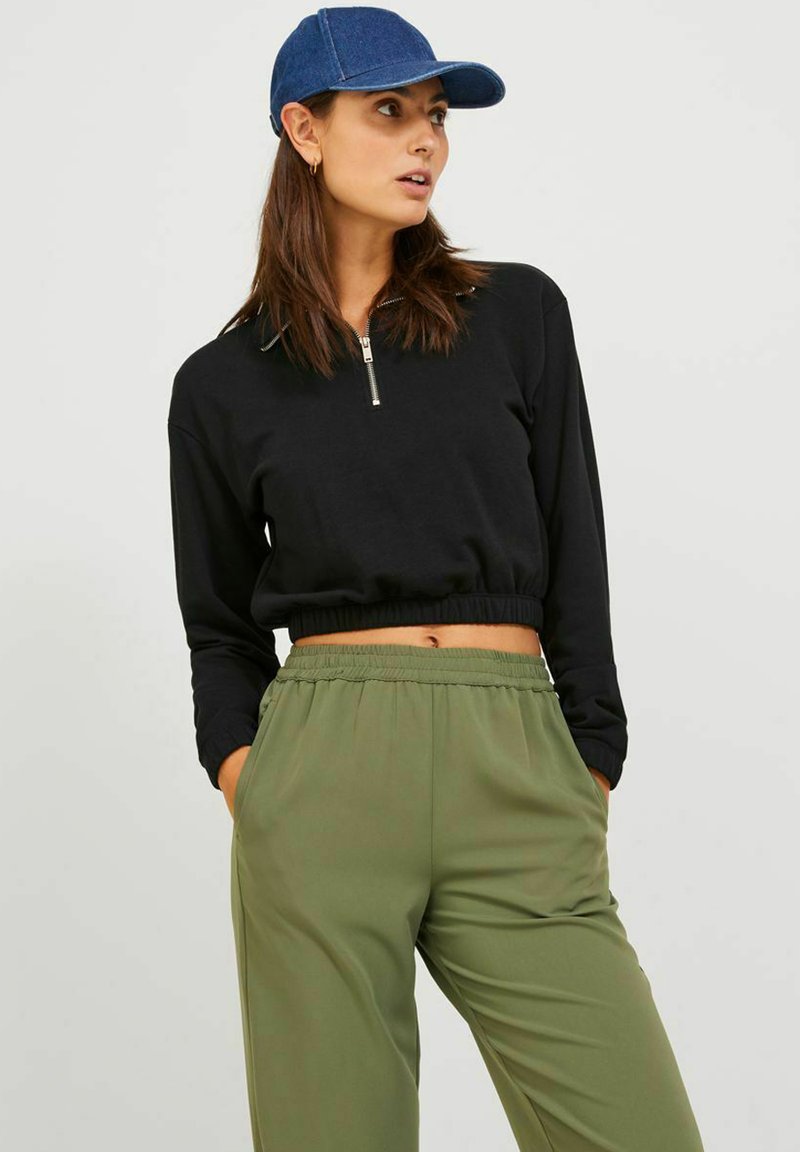 Champion HOODED CROP - Felpa con cappuccio - white/bianco