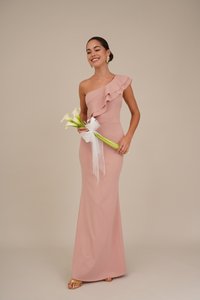 WAL G. JOLAN RUFFLE MAXI - Jerseykjole - blush pink