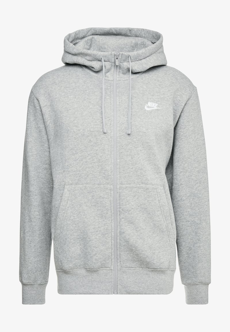 Nike Sportswear Club Hoodie Sweatjacke Dark Grey Heather Matte Silver White Dunkelgrau Meliert Zalando Ch