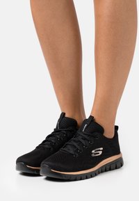 Skechers - GRACEFUL - Trainers - black/rose gold Thumbnail Image 1