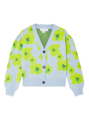 Never Fully Dressed FLORAL HANNAH CARDIGAN - Cardigan - blue