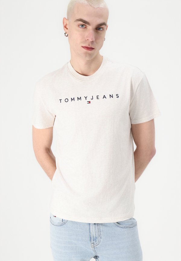 LINEAR LOGO TEE - Basic T-shirt - oat marl3