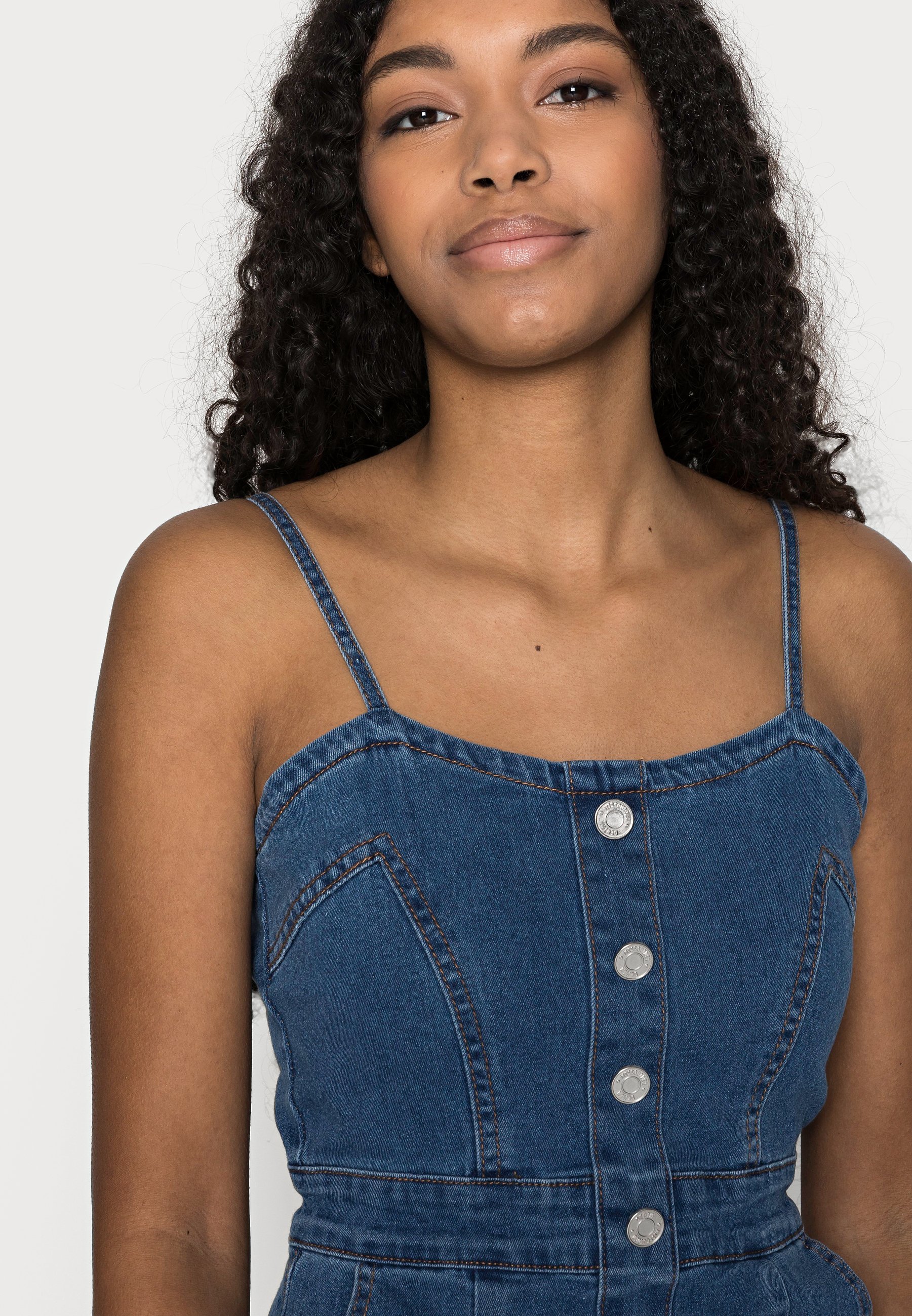 jean button dress