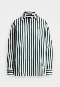 WIMBLEDON OVERSIZE FIT STRIPED COTTON SHIRT - Button-down blouse - moss agate/ceramic white