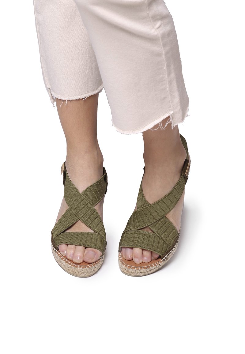 Damen Halbschuhe | Toni Pons TURA-TR Keilsandalette caqui/grün - YB18382 Damen Halbschuhe | Toni Pons TURA-TR Keilsandalette caqui/grün - YB18382