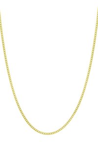 Goldene Kettenhalskette mit runden Gliedern, glatter Textur und gleichbleibender Breite. Minimalistisches Design, das zu verschiedenen Stilen passt.