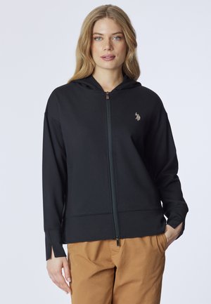 CON CAPPUCCIO E ZIP PUNTO MILANO - Felpa con zip - nero