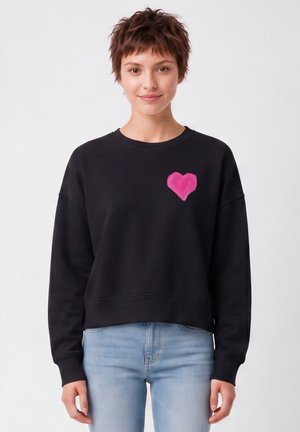watapparel, PINK HEART - Sweatshirt - black