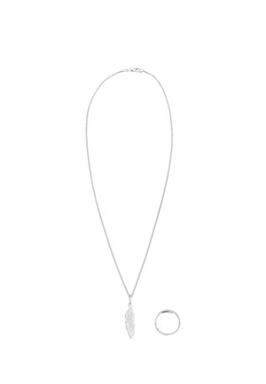 JEWELRY SET FEATHER - Kaulakoru - silberfarben