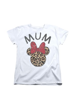 MINNIE MOUSE MOTHER'S DAY LEOPARD  MUM - Print T-shirt - white