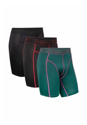 SPORTS EXTRA LONG 3-PACK - Culotte - black black/red/green