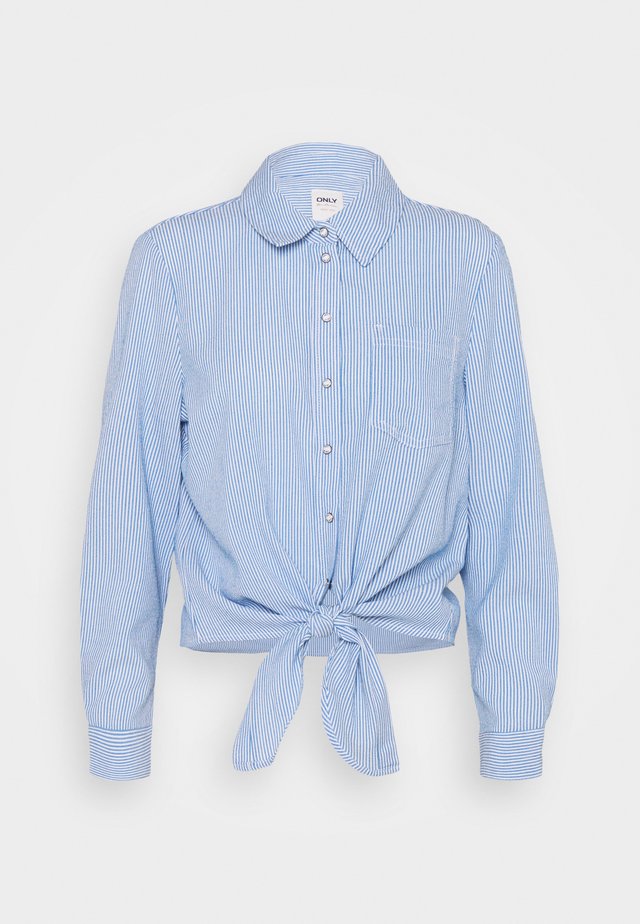 ONLLECEY STRIPE KNOT - Hemdbluse - cloud dancer/medium blue