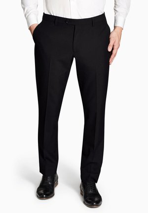 RELAXED FIT SEERSUCKER - Pantaloni eleganti - black