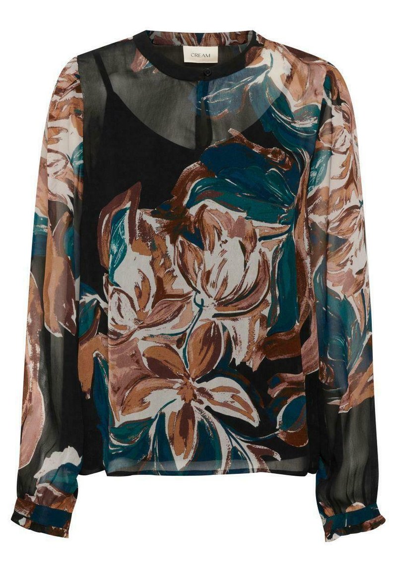 Cream Blouse turquoise