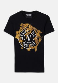 Print T-shirt - black/gold coloured