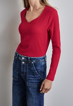 Camiseta de manga larga - mottled dark red