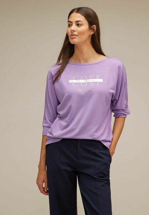 Street One MIT SCHIMMER WORDING - Langarmshirt - lila
