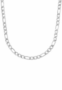 Collana in argento con maglie ovali intrecciate e una finitura liscia e lucida. Forma coerente e superficie lucida in tutto l'oggetto.