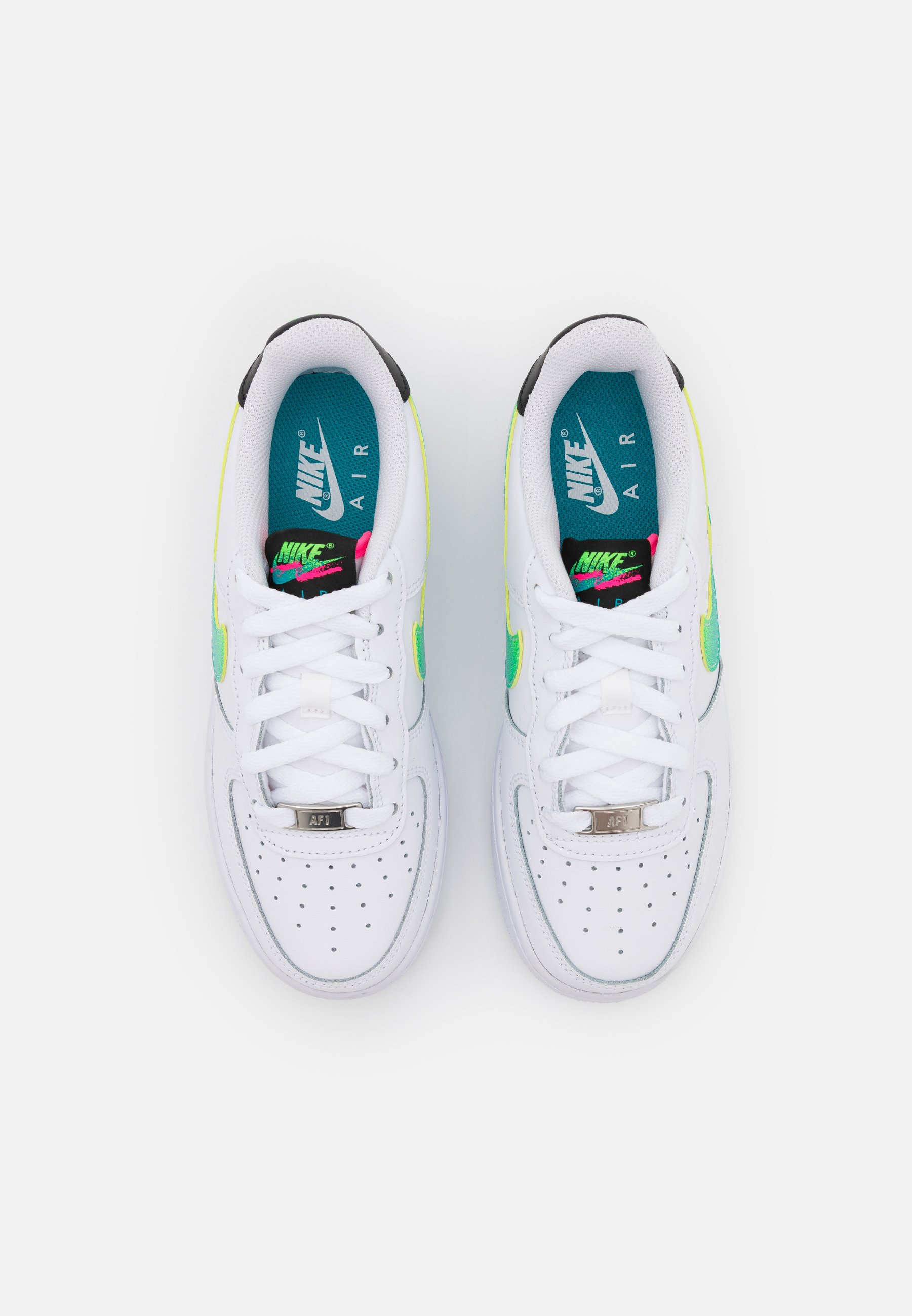 Nike Sportswear AIR FORCE 1 LV8 UNISEX - Baskets basses - white/green  strike/aquamarine/black/hyper pink/blanc - ZALANDO.FR