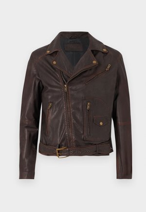 ROCCO MOTRORCYCLE JACKET - Veste en cuir - used brown