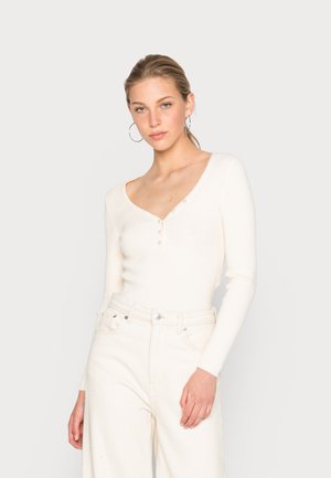 PCVICCA V NECK - Sweter - buttercream