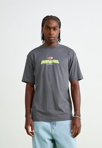 Grå bomulds t-shirt med rund halsudskæring og korte ærmer. Har et farverigt grafisk print på brystet med teksten "Expedition Series."