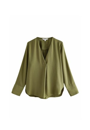 LONG SLEEVE OVERHEAD V-NECK - Pusero - olive green