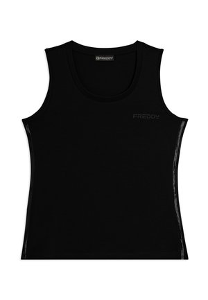 REGULAR CON LOGO  E INSERTI ELASTICI - Top - black