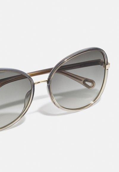 CHLOÉ FRANKY OVERSIZED ROUND ACETATE SUNGLASSES - Päikeseprillid - grey