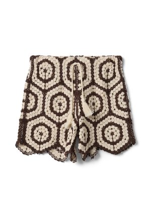 PIOMBO, Shorts - white brown